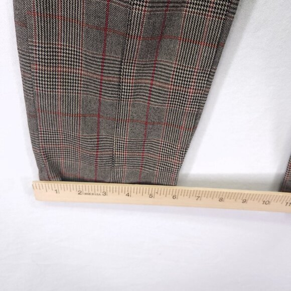 Anthropologie The Essential Slim Ankle Trousers Size 4 Plaid Zip Pockets - Picture 15 of 16